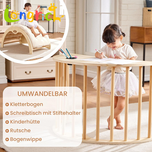 Triangle d'escalade pour enfants en bois massif naturel, non toxique, couleurs pastel, ensemble Pikler <span class=keywords><strong>avec</strong></span> arche, balançoire et <span class=keywords><strong>toboggan</strong></span>, exercice Montessori sûr - Product Image 4
