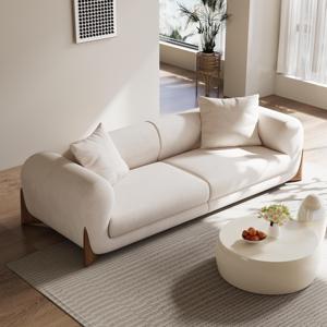 Bộ ghế sofa cao cấp, ghế sofa sang trọng, sofa vải hiện đại màu trắng với chân gỗ chắc chắn dành cho nội thất phòng khách gia đình - Product Image 1
