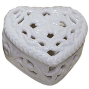Caja de Almacenamiento Decorativa de Porcelana en Forma de Corazón 77x70 H43 para Joyas y Recuerdos - Product Image 1