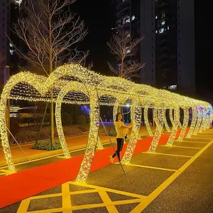 Aangepaste 3d Thema Tunnel Licht Kerst Decoratie Led Verlichting Boog Outdoor Decoratie Motief Licht