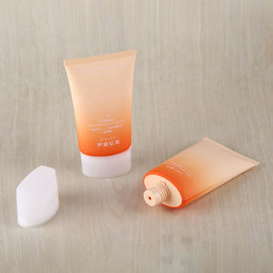 Bouchon ovale de haute qualité Design doux au toucher Orange recyclable en plastique scellé Gel BB CC crème solaire vide Squeeze Tube de maquillage - Product Image 2