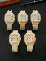 Montres RICECGO pour homme, montres de luxe étanches, montres hip-hop luxueuses, montres en moissanite jaune