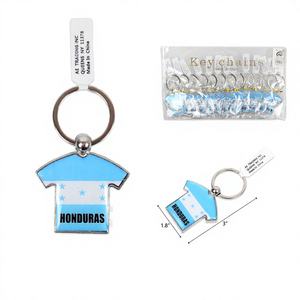 Logo Personnalisé Honduras Porte-clés T-Shirt 3 Pouces 25DZ/CS en Silicone Caoutchouc Métal pour Usage Professionnel - Product Image 1