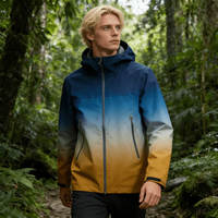 Veste de pluie légère pour homme aux couleurs dégradées, imperméable, coupe-vent, respirante, idéale pour les voyages, la randonnée, la course à pied, équipement de plein air