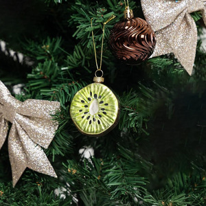 Ornement de Noël fait à la main en verre soufflé fruits <span class=keywords><strong>Kiwi</strong></span> <span class=keywords><strong>arbre</strong></span> de Noël décorations suspendues babiole écologique - Product Image 6
