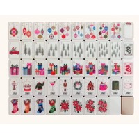 Jeu de tuiles de mahjong américain en acrylique blanc éclatant, écologique, portable, idéal comme ornement de Noël, cadeau, pour le sapin ou le chaussette de Noël, ou comme casse-noisette