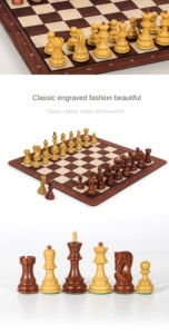 Ensemble de pièces d'échecs pondérées de 3,75 pouces de haute qualité, directement de l'usine, avec sac portable à fermeture éclair - Product Image 6