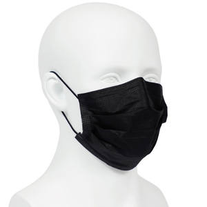 SJ masker wajah hitam logo kustom 3 lapisan pelindung masker bedah hitam pembungkus individual masker wajah hitam sekali pakai - Product Image 5