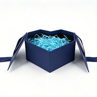 Boîtes cadeaux rigides de luxe bleu marine 100 % recyclables, personnalisées, avec pelliculage mat, gaufrage et revêtement UV pour bonbons romantiques à la rose