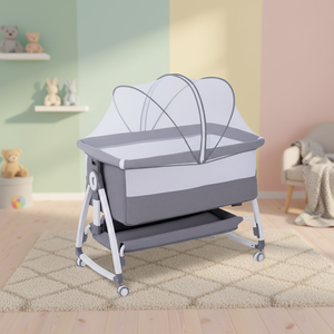 Multi-functional Metal Baby <strong>Crib</strong> Bed Foldable Lightweight Portable Newborn Baby Bed Mosquito Net Bedroom - Product Image 6