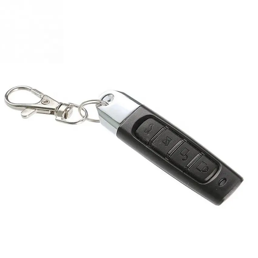 433MHz Auto Pair Duplicator Remote 4 Buttons Garage Gate Door Wireless Remote Control with Key Ring
