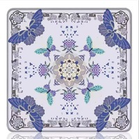 Tapis de mahjong en néoprène à surface lisse avec bordure cousue 33x33 pouces, expédition enroulée, tapis de mahjong personnalisé américain avec grandes fleurs