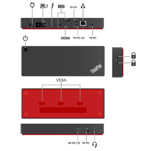 For Leno-vo Dock 40B00135 40B00300 Thunderbolt 4 Docking Station for Thinkpad MultiPort With 4K 8K Laptop <b>USB</b> Docking Station - Product Image 3