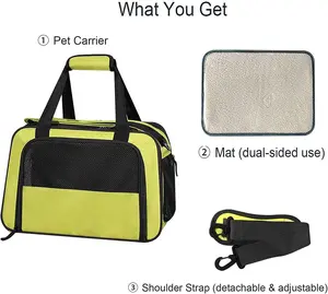 Cacces compagnia aerea ha approvato un trasportino pieghevole morbido, a mano e a spalla, borsa portatile per viaggi in casa e all'aperto per cani, - Product Image 4