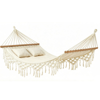 Hamac suspendu moderne en bois double avec coussin, taille XL, pour salon extérieur ou chambre à coucher