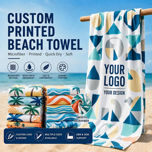 Offre Spéciale serviettes <span class=keywords><strong>de</strong></span> plage en microfibre personnalisées conception personnalisée réactive imprimé grand Jacquard Logo coton velours <span class=keywords><strong>serviette</strong></span> <span class=keywords><strong>de</strong></span> <span class=keywords><strong>bain</strong></span> - Product Image 2