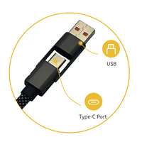Câble de charge rapide USB Type C 4-en-1 240W avec affichage numérique et cœur en cuivre pur