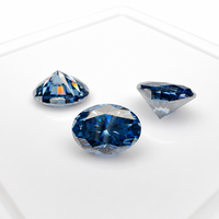 Moissanita Ovalada Suelta Corazones y Flechas 0.5-5CT Color Azul Zafiro No se Desvanece Creada en Laboratorio Venta al por Mayor Lista para Engastar Joyería Fina