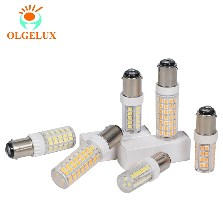 OLGELUX Lâmpadas LED BA15D de alta qualidade 120V 6W Mini lâmpada de milho para máquina de costura luz de fornecimento por atacado de energia CA