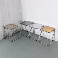 Table basse pliante transparente en acrylique, style nordique moderne, multifonctionnelle avec rangement, pour la maison, l'hôtel et le salon