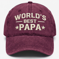 Gorra de Béisbol Retro Personalizada de 6 Paneles con Bordado 'Best PAPA', Deportiva, Ajustable, de Algodón Lavado con Efecto Desgastado, Estilo Dad Hat