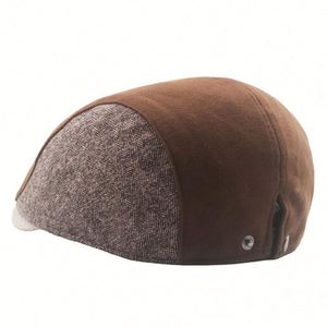 New Two Colour <b>Flat</b> Top Ivy <b>Cap</b> Beret Adjustable Fleece Inside Warm Winter Hats for <b>Men</b> Outdoor Fashion Dress - Product Image 6