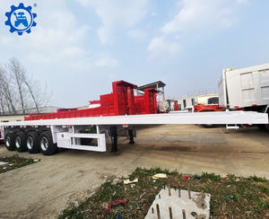 รถพ่วงพื้นเรียบแบบ 3 เพลา 4 เพลา สำหรับบรรทุกตู้คอนเทนเนอร์ขนาด 40 ฟุต ขาย - Product Image 6