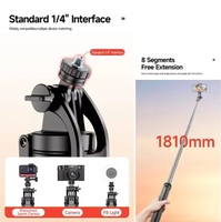 Prix Usine 181cm C19 Perche à Selfie Longue Stable avec Télécommande, Trépied Pliable Intelligent pour Smartphone avec Fonction Lumière