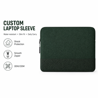Housse d'ordinateur portable en polyester vert foncé personnalisée, résistante à l'eau, rembourrée, avec fermeture éclair, fabricant OEM ODM