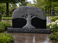 Monument funéraire en granit en forme d'arbre, style américain traditionnel, fabriqué au Vietnam, pour cimetière, en vente