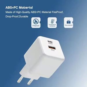 อะแดปเตอร์ชาร์จเร็ว PD 20w A+C หัวปลั๊ก US EU UK แบบ Type C ขนาดเล็ก สำหรับโทรศัพท์ 11 12 13 14 15 Pro Max - Product Image 4