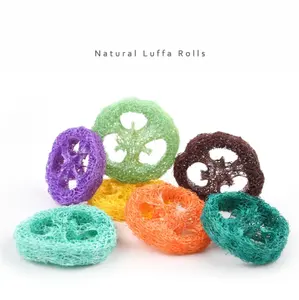 Natural Luffa Rolls Teeth Clean Colorful Luffa Slices Pet Hamster Totoro Snacks Hasmter Chew Toys