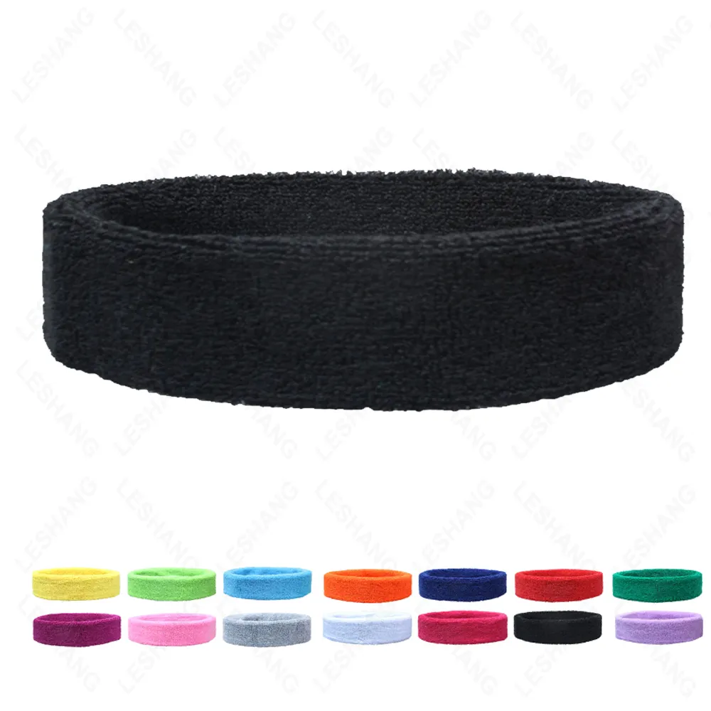 Fasce per capelli sportive assorbenti dal sudore personalizzate all'ingrosso basket Yoga Running Sweatband fascia per asciugamani in cotone pettinato