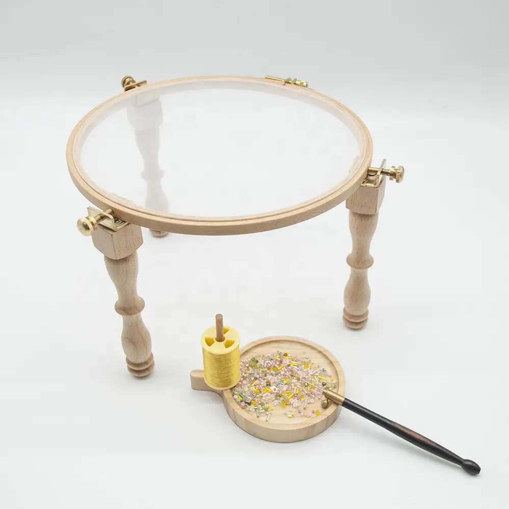 Adjustable Portable Wooden Embroidery Hoop Stand Lap Stand Needlework Cross Stitch Frame Rack