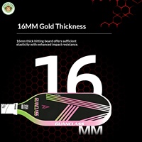 Pickleball Paddle T700 Serat Karbon Mentah Inti Sarang Lebah 16mm 220g dengan Penutup Pelindung dan 2 Bola Disetujui USAPA