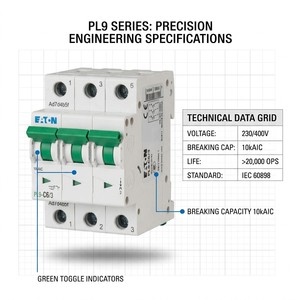 Disjoncteur miniature (MCB) série PL10 PL10-B6 6A 1P 10kA Courbe B CE CCC ISO pour le contrôle de l'éclairage - Product Image 3