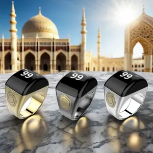 Digital Islamic Azan Alarm Clock Muslim Prayer Gift Smart Qibla Tasbeeh Tasbih Ring Counter QB702