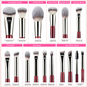 Pinceaux de maquillage quotidiens pour la beauté, poils synthétiques doux, manche en bois, pinceaux pour le visage et les yeux, marque privée, vente en gros - Product Image 3