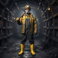 Bottes de sécurité pour l'exploitation minière, haute qualité, haute tension, semelle extérieure en caoutchouc Wellington, imperméables, embout en acier, pour l'industrie lourde