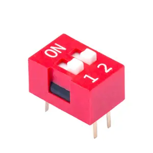 2.54mm pas micro bouton poussoir code numérique 2000 cycles interrupteur rotatif 2 positions 4 broches interrupteur à cadran tirer interrupteur tactile dip rouge