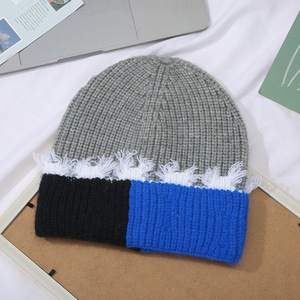 Otoño Invierno cuatro colores de moda estilo coreano japonés interfase nuevo gorro de punto cálido grueso gorros de encaje de dos colores - Product Image 6