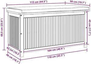 <span class=keywords><strong>Coffre</strong></span> de rangement extérieur <span class=keywords><strong>en</strong></span> <span class=keywords><strong>bois</strong></span> d'acacia 44.5 \ "x19.7 \" x23.8 \ "Couvercle de boîte de coussin <span class=keywords><strong>en</strong></span> <span class=keywords><strong>bois</strong></span> de grande capacité pour le jardin, la <span class=keywords><strong>piscine</strong></span> et le garage. - Product Image 3