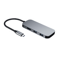 Hub USB-C Premium en Aluminium 7 Ports avec Sortie HDMI 4K, Charge PD 100W, USB 3.0, Lecteurs de Cartes SD/TF – Adaptateur Multi-USB pour PC