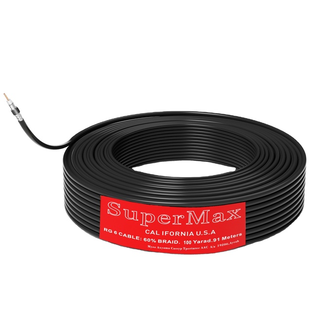 Super Max Factory Supply CATV CCTV Satellite TV Rg59 RG6 Coaxial Cable 91m 100yard