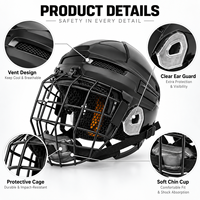 Casque de hockey sur glace réglable avec visière intégrale
