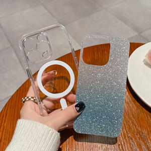 Brillant Paillettes Magnétique PC CD Bande Armure Forte Caméra Ouverte Téléphone Cas Pour <span class=keywords><strong>IPhone</strong></span> 14 Pro Max 13 Pro 12 <span class=keywords><strong>11</strong></span> PC <span class=keywords><strong>Anti</strong></span> Choc Poussière - Product Image 2