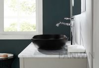 Lavabo de salle de bain Villa sanitaire américaine Montage sur comptoir Lavage à main en verre noir Navire pour salle de bain Art Basin Mop Sink