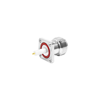 BNC Enchufe Macho Soldadura Recto 4 Agujero Brida Montaje Panel Conector de mamparo Rf