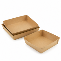 Cloudbri 9 inch 4-delige wegwerp voedselbak van kraftpapier voor catering, afhaalmaaltijden, fruitsalade en snackverpakkingen