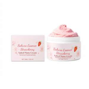 Sakura Berry <b>Body</b> <b>Scrub</b> 100g Oem Private Label Sugar Sea Salt Exfoliate Hydrate Glow Vegan - Product Image 1